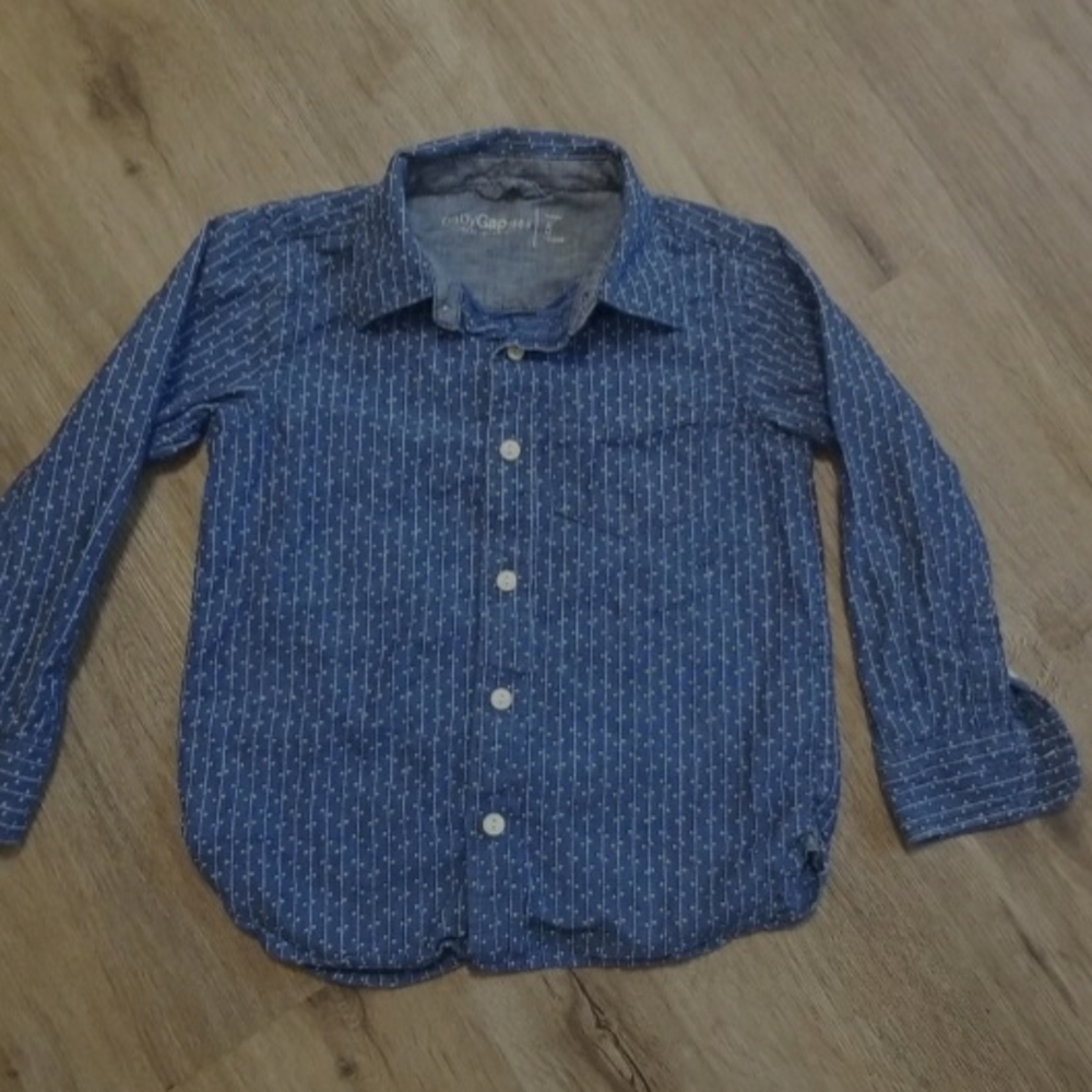 Blue Long Sleeve Button-Up Shirt